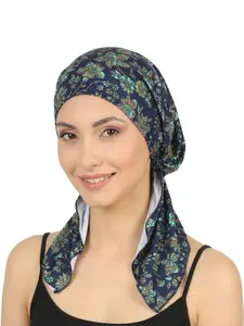 Women's Fashionable Printed Braided Turban Headscarf Hat, Adjustable Hair Wrap Cap, Stylish Accessory for Daily Wear & Special Occasions