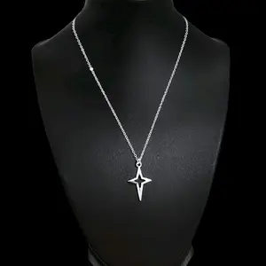 16" Hollow North Star Necklace