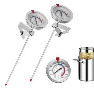 Candy thermometer2 pack with 12 probe pot clipoil thermometer for fring deep fry turkey thermometer classical thermometer for cooking for tall potsbeeflambmeat cooking