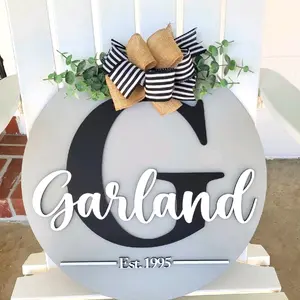Personalized Name Door Hanger - Last name door sign - Wedding gift - Housewarming  - Farmhouse