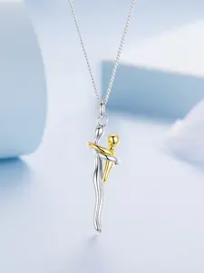 Mother's Day Hug Mother Son Necklace S925 Sterling Silver Jewelry Removable Pendant Choker, Elegant Gift for Moms, Sentimental Necklaces