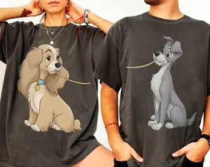 Lady With Tramp Spaghetti Couple Shirt, Valentine’s Day 2026 Matching Tee, Couple Trip Outfits, Honey Moon