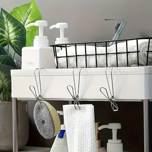 5/10pcs Stainless Steel Long-Tail Hooks | Multi-Functional, Windproof Towel Hooks for Kitchen and Bathroom - Easy Installation, Stylish and Durable, Utility Hooks