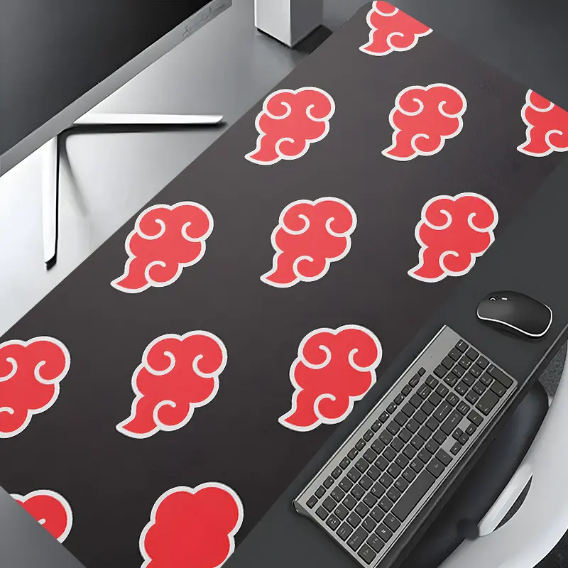 Ninja Cloud Pattern Large Gaming Mouse Pad,Aesthetic Desktop Drotection Pad,Washable Rubber Pad Non-Slip Lock Edge Multi-Size Mouse Pad Suitable For Home Office,Desktop Accessory,Good Gift for Family and friends