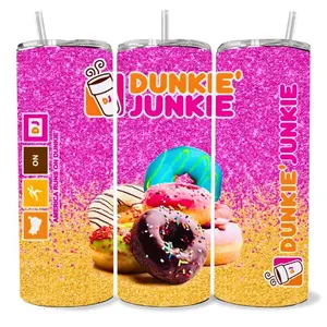 Dunkin Donuts 20 oz Tumbler - BPA Free, stainless steel, Leak proof, durable, with clear lid