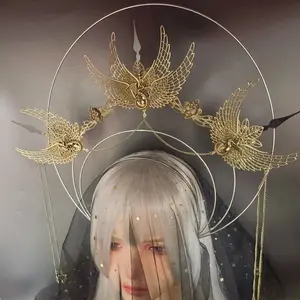 Halo Crown Headpiece Gothic Lolita KC Headdress Angel Halo Goddess Headband Headdress Accessories