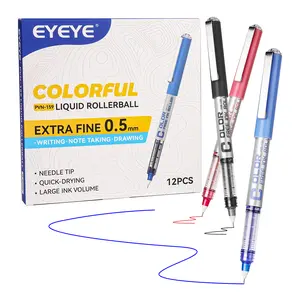EYEYE Black Ink Pens, 12Pcs 0.5mm Rollerball pen, Quick Dry Ink Pen Set, Smooth Writing Pens college school supplies Diffusers Pen pen anxiety Gel Ink Pens Ballpoint Pen