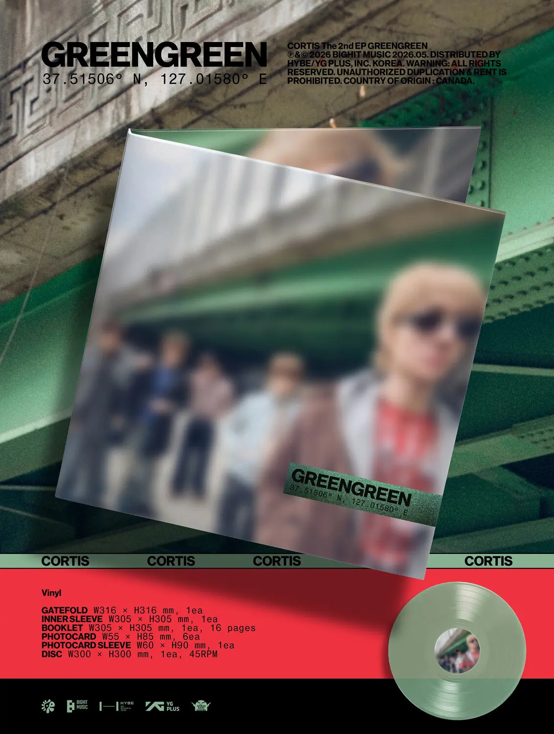 Cortis - GREENGREEN  [VINYL RECORD - LP] Extended Play, Gatefold LP Jacket, With Booklet, Photos