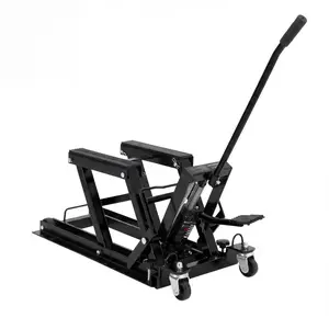 GAOMON 1500LBS Hydraulic Motorcycle ATV Scissor Lift Jack, 4.7"-14.57" Height Adjustment, Non-Slip Platform & 360° Swivel Casters, Heavy-Duty Garage Lift Stand for Dirt Bikes & UTVs, Black