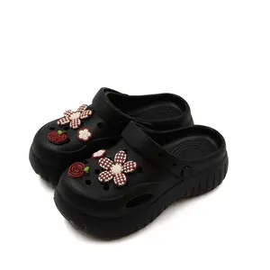 Womens Fashion Flower Style Decor Clog Shoes Classic EVA Fashion Sandals Non Slip Sole Breathable Comfortable Slippers Home Indoor Outdoor Daily Walking Shoes