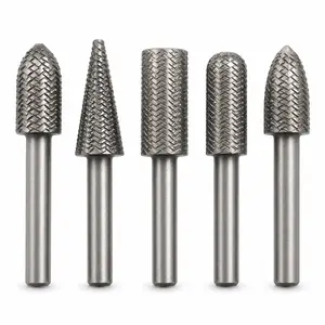 5Pcs Rotary Drill Bit Set, 1/4" Shank Steel Grinding Bits for Drill, Wood & Soft Metal Carving, Polishing, Deburring Tools for Metalworking & Tool Enthusiasts