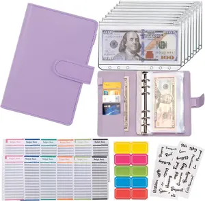 Budget Binder Cash Envelopes for Budgeting Money Organizer for Cash Money Envelopes for Cash Leather A6 Budget Binder with Zipper envelopes
