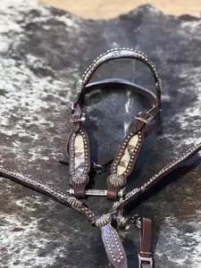 Genuine Leather with Pendalton inlay Brow Band Tack Set