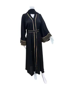 umbrella style dubai Abaya with Gold Accents
