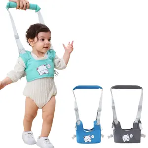 Blue Baby Walker Belt, Adjustable Toddler Walking Aid Waistband, Polyester Fiber Walk Assistant, Handheld Infant Support System