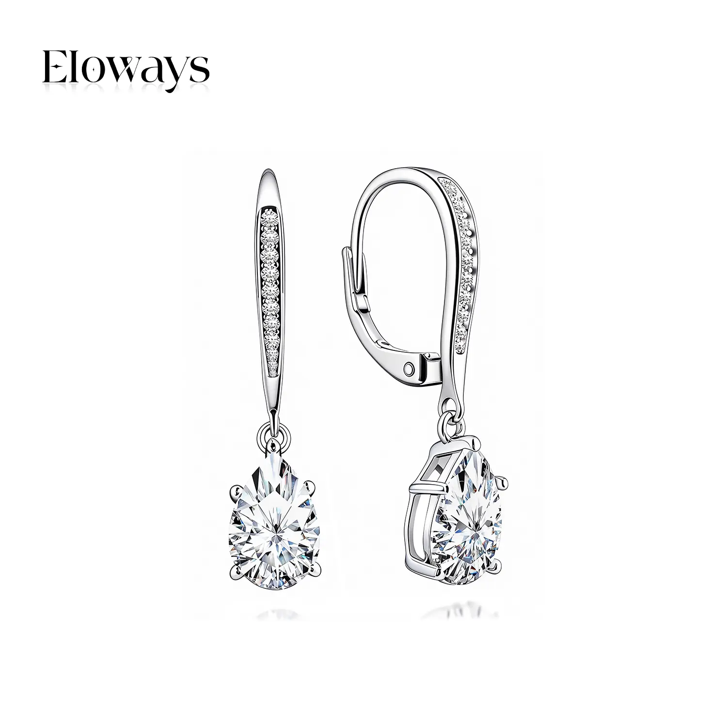 2.54ct Moissanite Earrings S925 Sterling Silver Pear Cut Drop Earrings for Women Teardrop Leverback Dangle D Color VVS1 Hypoallergenic Jewelry Perfect Gift Birthday Mother's Day Christmas Valentine's Day Box Included gem jewel bryantgems morado opal