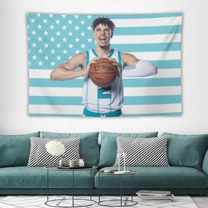 LaMelo Ball Decorative Flag, Double Stitched, Wall Hanging Tapestry for Room Decor, College Dorm, Outdoor Porch Cotton Light