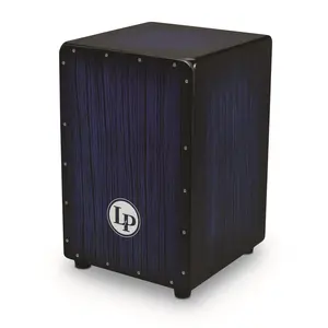 212 MAIN Latin Percussion LPA Accent Cajon - Bluburst Streak Finish, with Snare Wires, Professional Percussion Instrument for Musical Hobbies