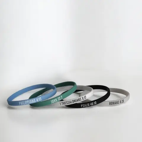 5 Pack- Bible Verse Bracelets Set (Thin)
