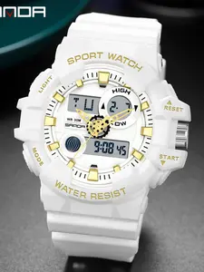 1pcs Sanda 780 Sports Men's Watch Top Brand Luxury Military Quartz Watch Waterproof Men's Electronic Watch Alarm clock timing date week display multi-function LED digital men's clock With Box and Hand Line