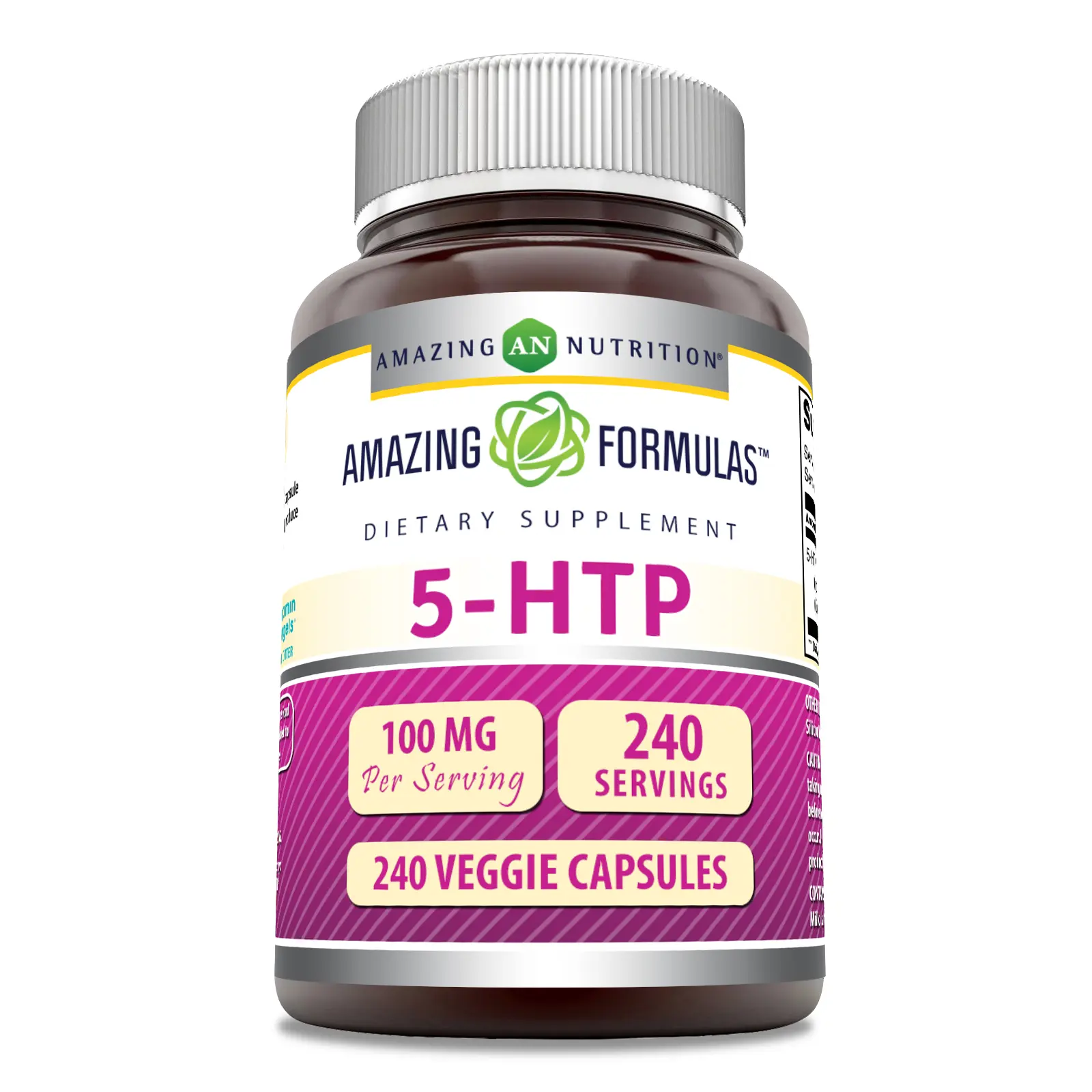 Amazing Formulas 5-HTP (Hydroxytryptophan) Supplement | 100 Mg Per Serving | 120 Veggie Capsules | Non-GMO | Gluten Free | Made in USA