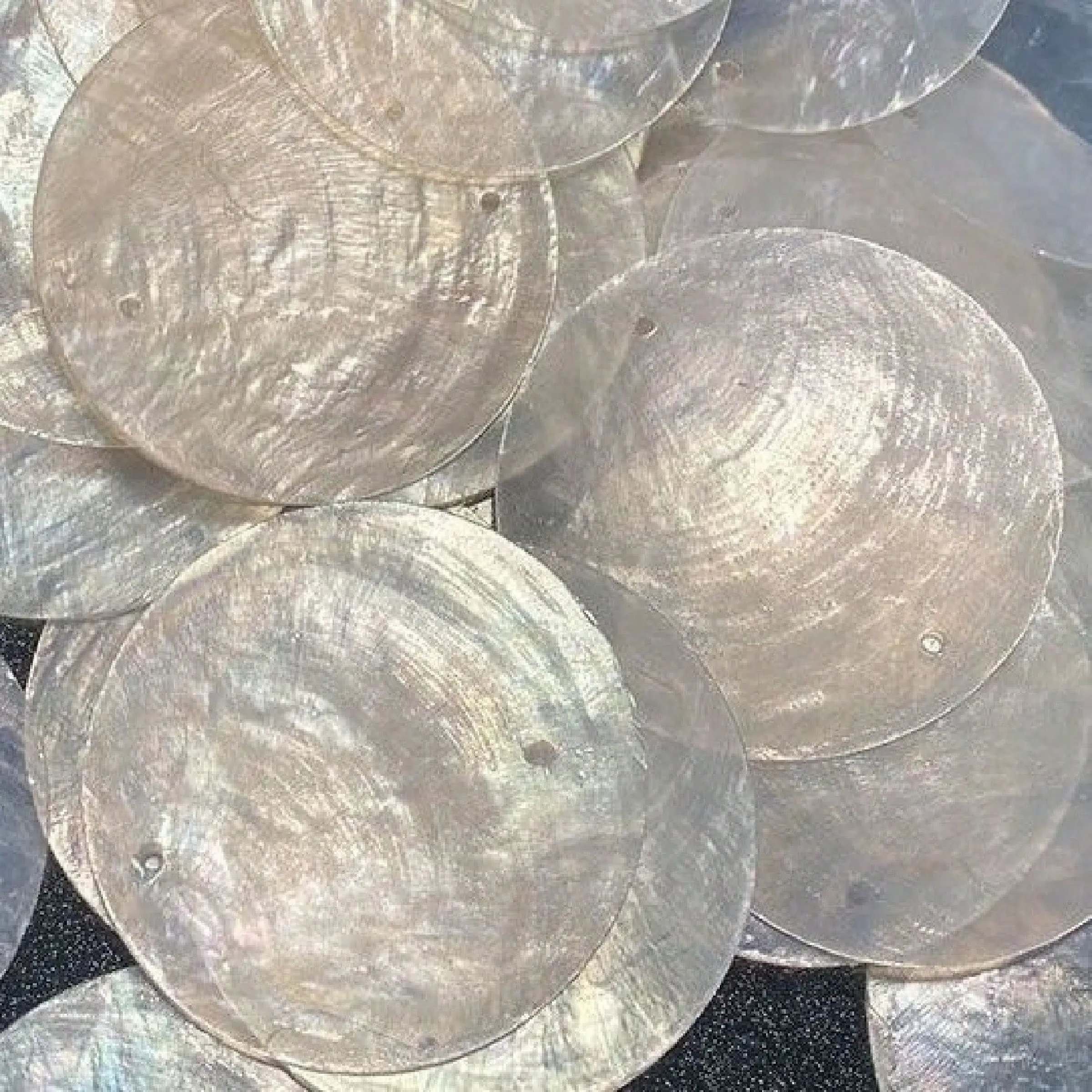 30/60/100pcs Double-Hole Mirror Shell Pieces, Handmade DIY Materials, Crafts, Dyeable, Wind Chime Accessories, Home & Wedding Decoration, Gift Making