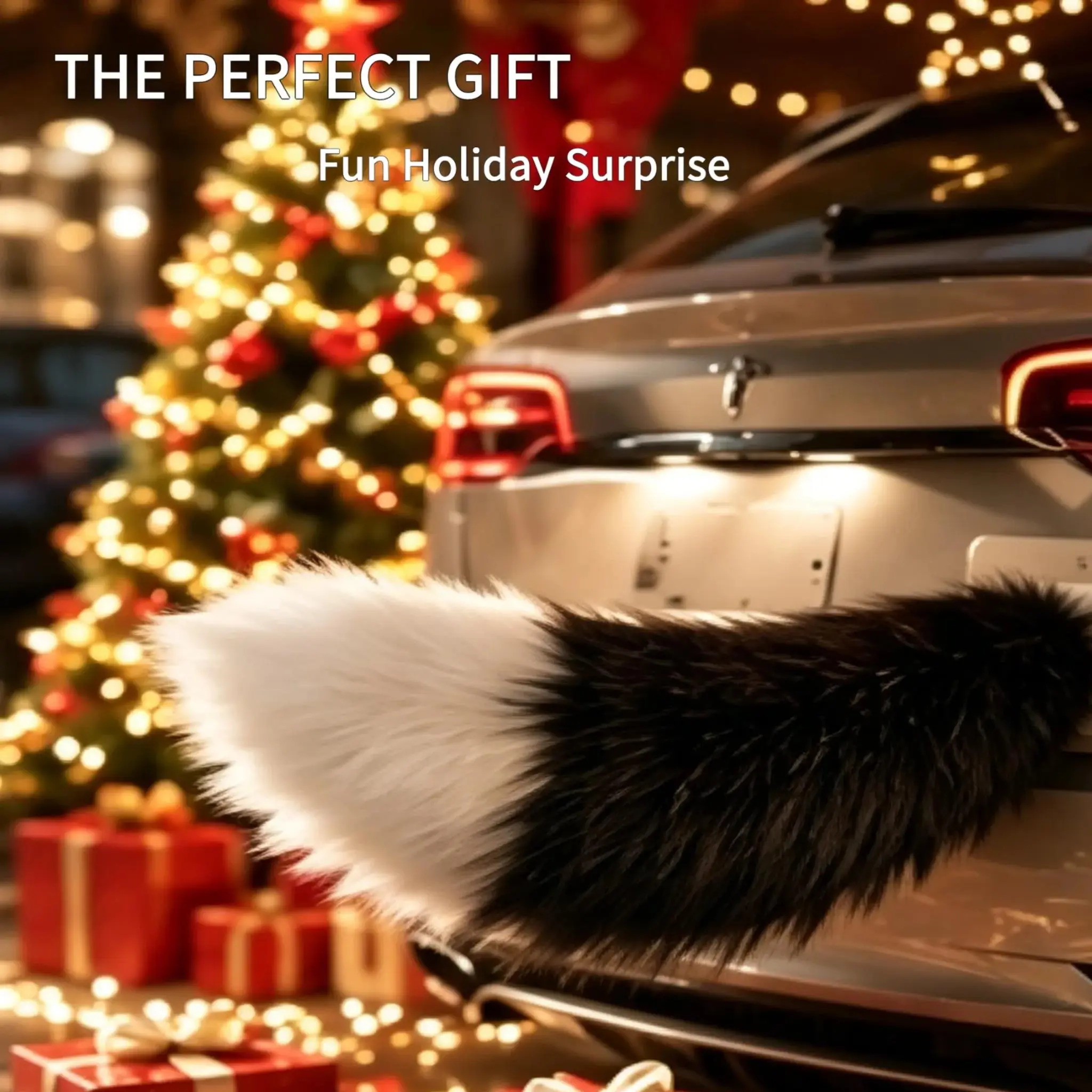 Fluffy Electric Wobble Tail Car Exterior Accessory - Sound Control, Remote-Operated Cute Decoration Gift for Car Enthusiasts