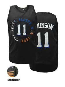 Men's New York #11 Throwback Embroidered Basketball Jersey, Retro White Breathable Mesh Sports Jersey, Classic Basketball Shirt for Game Day, Casual Wear & Gifts