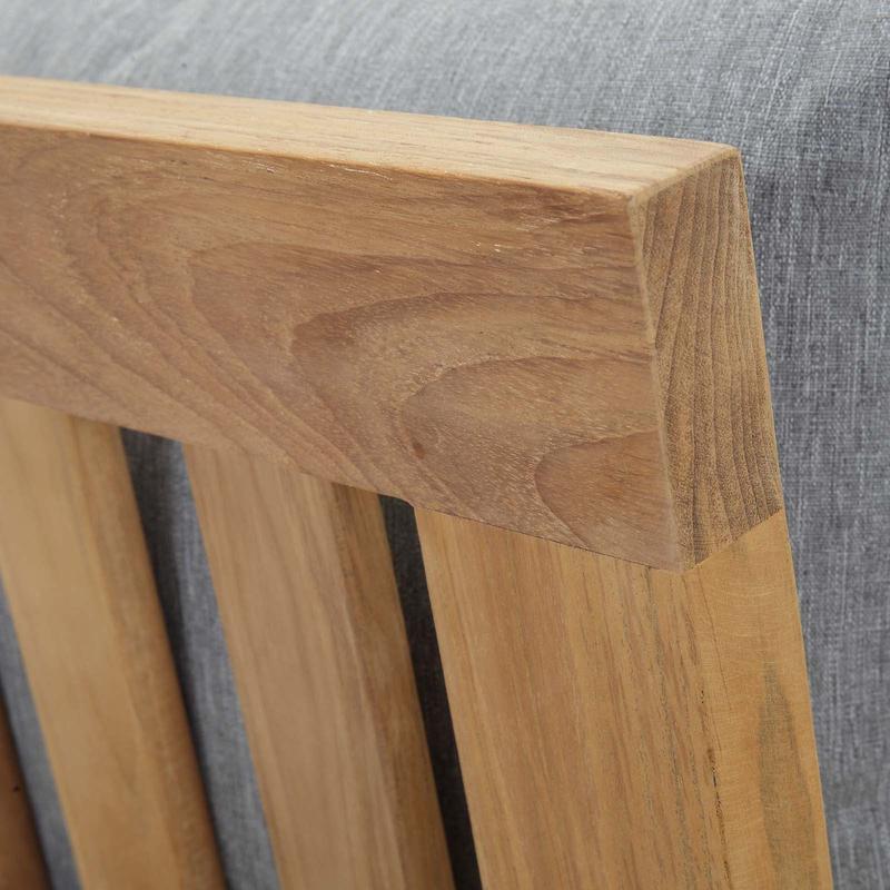 Modway Marina Outdoor Patio Teak Left-Facing Sofa in Natural Gray