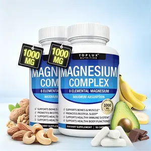 Pure Magnesium Complex 7 Elemental Magnesium Supplement 1000mg – Glycinate, Citrate, Malate, Taurate, Oxide, Aspartate, Orotate Non-GMO Unflavored 90 Count