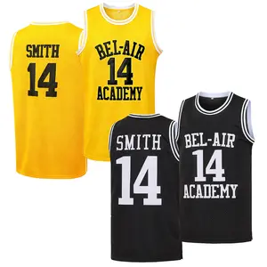 Men's #14 90s Friends movie The Fresh Prince of Bel Air Academy WillSmith Basketball Jersey,Letter embroidered Streetwear Vest