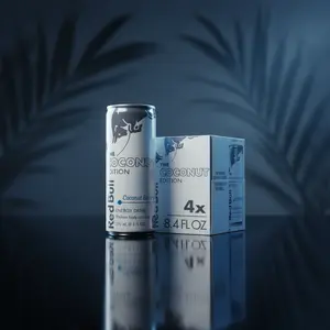 Red Bull The Coconut Edition Coconut Berry Energy Drink 4 Pack 8.4 Fl Oz Cans Refreshingly Energizing Deliciously Tropical Flavor Beverage Sport Flavor