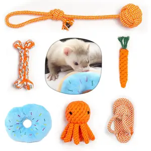 6 Pack Ferret Toys Durable Knotted Rope Tug Perfect for Teething Mammals Cotton Rope Chew Toys Interactive Dog Rope Toy Set Machine-Washable - Home Improvement.