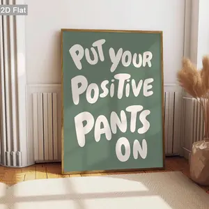 2D Flat, 1pc Unframed Positive Vibes Canvas Decorations Paintings, Motivational Quote Art Prints, Cheerful Design Wall arts, Retro Wall Decor Poster, Classic Posters, Modern Wall Art, Gifts, Home Decor, For Living Room, Bedroom, Kitchene, No Frame