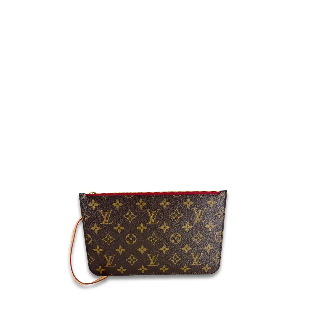 Pre-owned Louis Vuitton Coated Canvas Clutches and wristlets Monogram Wristlet