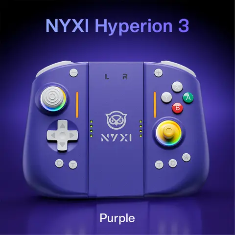 NYXI Hyperion 3 Switch 2 Handheld Game Controller - Purple Magnetic Third-Party Wireless Joypad Controller, Console Accessory, Premium Hall Effect Joystick, 0 Drift, 9-Axis Gyro, Full Mechanical Buttons, Dual Back Buttons, Adjustable Vibration