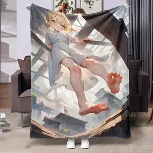 Japanese Anime Flannel Blanket, Soft Warm Plush Throw, Perfect Gift for Fans & Home Decor, Cozy Comfortable Bedding Accessory