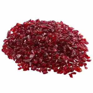 10 Lbs Fire Glass Rocks 3/4-Inch For Fire Pit Table Red, Sparkling, Heat Resistant Decorative Glass Media For Indoor Outdoor Gas Fire Pits, Stoves, And Fire Tables, Patio Decor And Ambient Flame Lighting