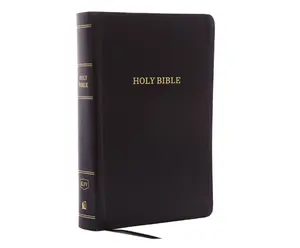 KJV Holy Bible: Personal Size Giant Print with 43,000 Cross References, Black Bonded Leather, Red Letter, Comfort Print: King James Version