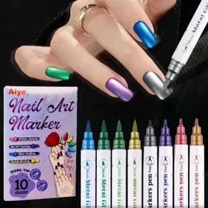1 set of nail art pens, Nail Art Manicure, 12-color acrylic paint pens, quick-drying nail polish DIY stitching pens, quick-drying, suitable for home and salon DIY, long-lasting design, Nail Art Tools