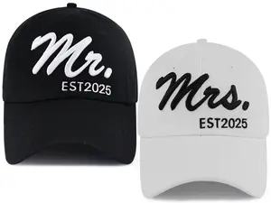 Mr Mrs 2025 Baseball Hats for Men Women, Love Newlywed Honeymoon Wedding Gifts, Adjustable Practical Breathable Humor Style Lightweight Baseball Cap