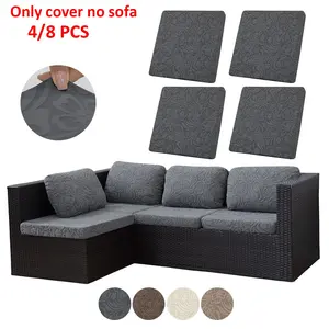 4-Piece/8-Piece Floral Jacquard Solid Elastic Sofa Covers, Pet-Friendly, All-Season Sofa Protector, Home Decor Sofa Protectors, Fits Multiple Sofas