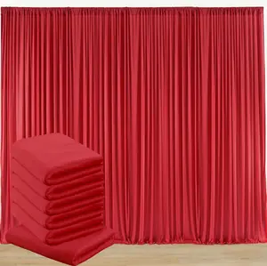 30ft x 10ft Wrinkle-Free Red Backdrop Curtains for Parties 6Panels 5x10ft Polyester Photo Drapes for Weddings Birthdays Christmas Photography Background Decoration