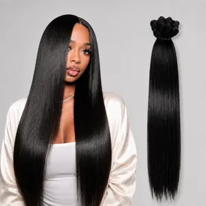Body Wave and Straight Bundles Human Hair – Natural Black Brazilian Remy Hair Extensions, Soft, Full & Long Lasting