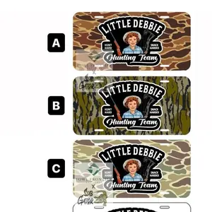 [SALE 50%] Camo Little Debbie Hunting Team Customizable License Plate for Men Women Lightweight Aluminum Pre Dr