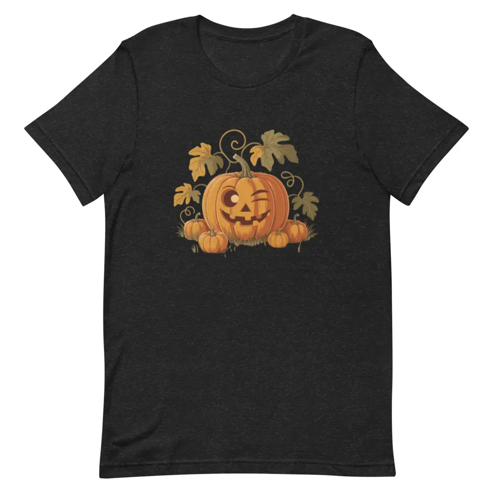 Wink Pumpkin Patch Tee - Halloween T-Shirt - Unisex Soft Breathable 100% Combed Cotton Fall Favorite