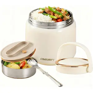 40oz/1.2L Thermo for Hot Food for Adults - 18/10 Stainless Vacuum--Wall, 100% Leak-Wide Mouth, with Folding Spoon for Office/Travel/