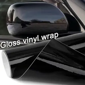 Car Vinyl Wrap Various Colors Glossy Black Vinyl Wrap DIY Car Body Sticker Film Easy to Install Remove Air Release Weather Resistant Size 40x150cm