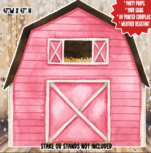 4ft Party Prop Barn Coroplast Cut Out, Party Decor, Stand Not Included, Scored for Shipping Purposes H132