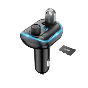 Bluetooth-compatible Fm Transmitter & Dual USB Charger for Cars, Upgrade Car Audio System, Blue LED Light, Model Xinghao F4 Design